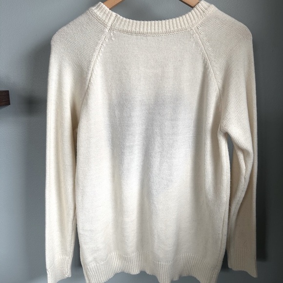Heart Pattern Cream Sweater - Picture 2 of 2